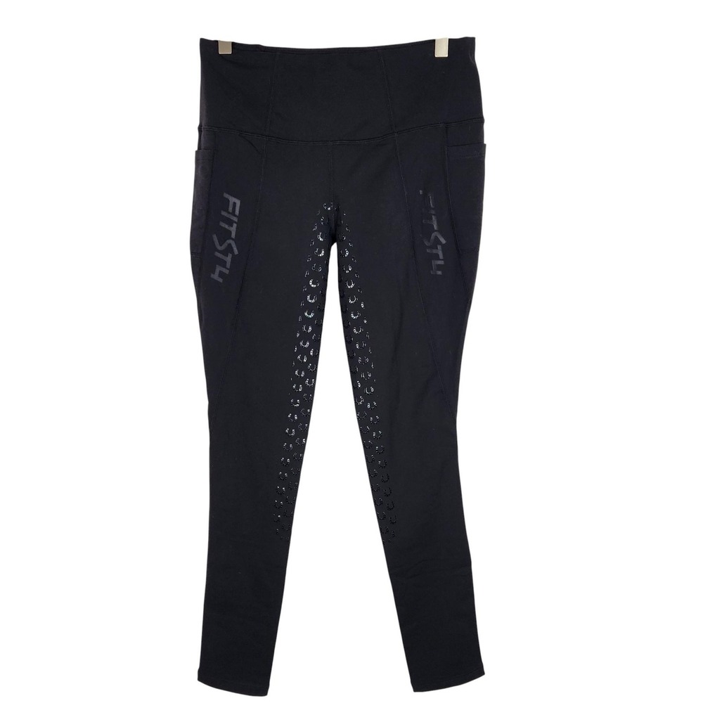 FITST4 SPORTS Fleelice‎ Riding Leggings Womens Small Black Fleece Full Seat Grip